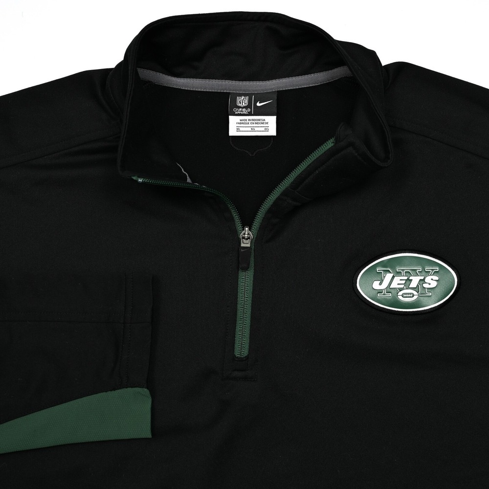 New York Jets Nike On Field Mens Pullover NFL 1/4 Zip Embroidered Logos Football